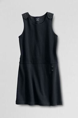 NEW Lands End Sz 6 Black Knit Uniform Jumper Dress